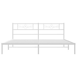 Acheter Maison Chic Lit adulte - Cadre de lit métal avec tête de lit,Structure du lit Contemporain pour chambre blanc 200x200 cm -MN83056