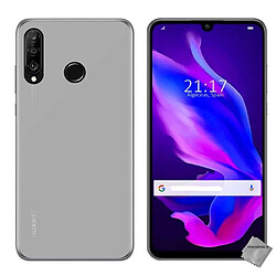 Htdmobiles Coque silicone gel fine pour Huawei P30 Lite + film ecran - BLANC TRANSPARENT