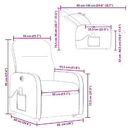 vidaXL Fauteuil inclinable de massage électrique Rouge bordeaux Tissu pas cher