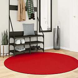 vidaXL Tapis OVIEDO à poils courts rouge Ø 160 cm