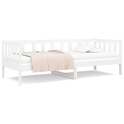 vidaXL Lit de jour sans matelas blanc 90x190 cm bois de pin massif