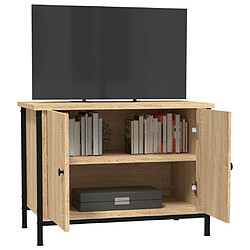 Avis vidaXL Meuble TV avec portes chêne sonoma 60x35x45cm bois d'ingénierie