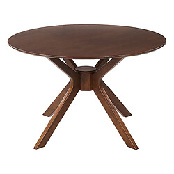 Beliani Table à manger ronde d 120 cm bois sombre TYMIS 