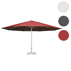 Mendler Parasol Meran II, gastronomie, parasol pour marché,Ø 5m polyester, poteau alu blanc 28 kg ~ rouge sans support