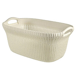 Curver Panier à linge Knit 40 L Blanc crème