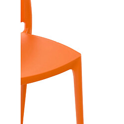 Decoshop26 Chaise de jardin en plastique orange design simple empilable 10_0000833 pas cher