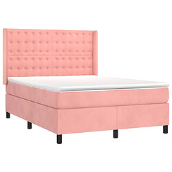 Avis vidaXL Sommier à lattes de lit matelas et LED Rose 140x190 cm Velours