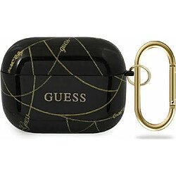 Guess Maroquinerie Guess GUACAPTPUCHBK Gold Chain Collection Étui de Protection pour AirPods Pro Noir