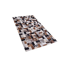 Beliani Tapis marron et beige en peau de vache 80 x 150 cm CESME