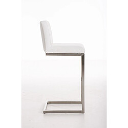 Avis Decoshop26 Tabouret de bar x1 design moderne support en acier inoxydable assise en tissu blanc 10_0005321