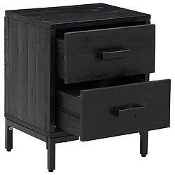 Avis vidaXL Tables de chevet 2 pcs Noir 36x30x45 cm Bois de pin massif