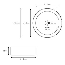 Ecd Germany Lavabo 355x120 mm en céramique avec kit de vidange sans trop-plein pas cher