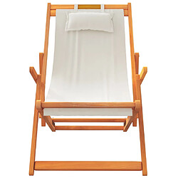 Avis vidaXL Chaises de plage pliables lot de 2 crème tissu