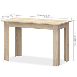 vidaXL Table à manger et bancs 3 pcs Bois d'ingénierie Chêne pas cher