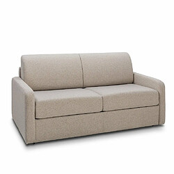 Inside 75 Canapé convertible express MAC MAHON sommier lattes 140cm matelas 16cm tissu tweed beige