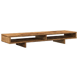 vidaXL Support de moniteur vieux bois 100x27x15 cm bois d'ingénierie