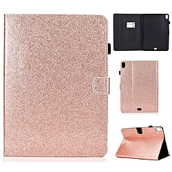 Wewoo Housse Étui Coque Pour iPad Pro 11 2018 Etui à rabat horizontal en cuir avec poudre de scintillement support et fente carte or rose