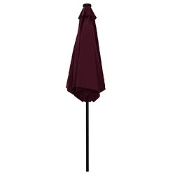 Avis vidaXL Parasol de jardin lumières LED et mât aluminium rouge bordeaux