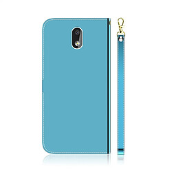 Avis Wewoo Housse Coque Etui à rabat horizontal en surface miroir avec pour Nokia 2.2 fentes cartes et porte-cartes ainsi que portefeuille et lanière Bleu