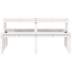 Avis vidaXL Table de pique-nique blanc 160x134x75 cm bois massif de pin