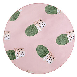 Beliani Tapis rose rond motif cactus d 120 cm ELDIVAN