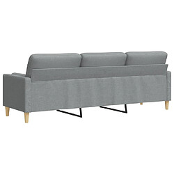 Acheter vidaXL Canapé 3 places avec oreillers gris clair 210 cm tissu