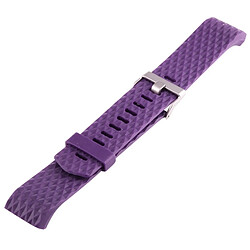 Wewoo Bracelet Violet pour Montre Fitbit Charger 2 Diamant Texture TPU, Longueur: 23cm