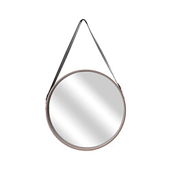 The Home Deco Factory Miroir rond avec anse en PU Barber 50 cm. Miroir rond avec anse en PU Barber 50 cm