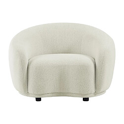 Fauteuil en tissu bouclette blanc ivoire BOVANA de Pascal Morabito