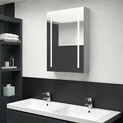 Maison Chic Armoire de salle de bain,Meuble de rangement,Meuble haut à miroir LED gris béton 50x13x70 cm -GKD370633