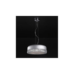 Luminaire Center Suspension Carina Cristal,alliage métallique Blanc