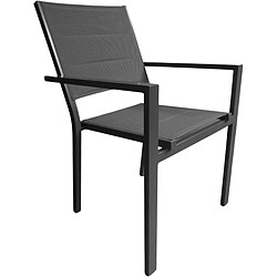 JardiLINE Fauteuil empilable en aluminium Ibiza anthracite.