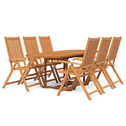 vidaXL Ensemble à manger de jardin 7 pcs Bois d'acacia massif