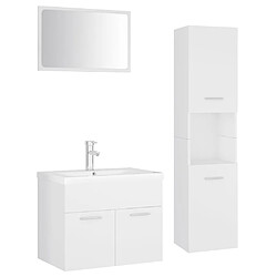 ComfortXL Ensemble De Meubles De Salle De Bain Blanc Aggloméré