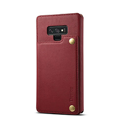 Avis Wewoo Housse Coque Pour Galaxy Note9 Denior V4 Voiture de luxe en cuir de vachette à rabat horizontal avec support et fentes cartes et portefeuille rouge foncé