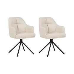 Beliani Lot de 2 chaises MIRA Tissu Beige