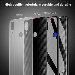 Wewoo Coque Pour Xiaomi Redmi Note 7 étui de protection en verre dégradé de texture noir pas cher