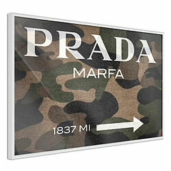 Paris Prix Affiche Murale Encadrée Prada Camo 30 x 20 cm Blanc