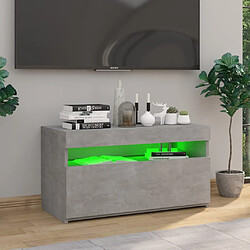 Acheter vidaXL Meuble TV avec lumières LED Gris béton 75x35x40 cm