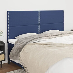 Maison Chic Lot de 4 Têtes de lit design pour chambre - Décoration de lit Bleu 100x5x78/88 cm Tissu -MN23698