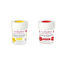 Scrapcooking 2 colorants alimentaires en poudre - rouge-jaune