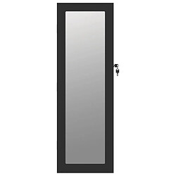 Avis vidaXL Armoire à bijoux avec miroir murale noir 30x8,5x90 cm