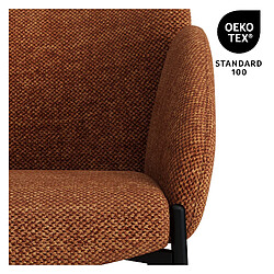 Avis Moloo CANDICE-Chaise en tissu Luxury Terracotta et métal noir (x2)