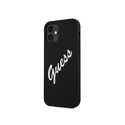 Guess Maroquinerie Guess Coque pour Apple iPhone 12 Mini Collection Silicone Vintage en TPU Noir