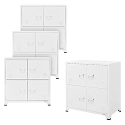 ML DESIGN MODERN LIVING Lot de 4 armoires de bureau Armoire de classement Armoire en acier avec étagères