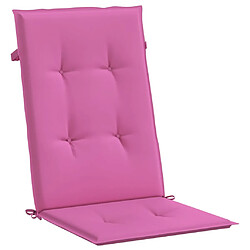 Avis vidaXL Coussins de chaise à dossier haut lot de 6 rose tissu