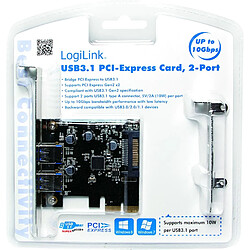 LogiLink PC0080 Interne USB 3.1 carte et adaptateur d'interfaces - cartes et adaptateurs d'interfaces (PCIe, USB 3.1) pas cher