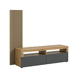 Bestmobilier Brentford - meuble tv - bois et gris - 160 cm