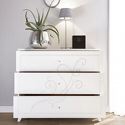 Dansmamaison Commode 3 tiroirs Blanc - LADY