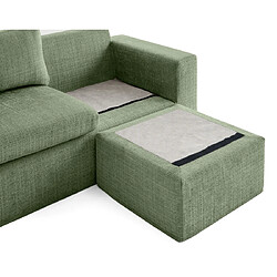 Acheter Lisa Design Calgary - canapé d'angle déhoussable et modulable 3 places + 1 pouf en velours texturé